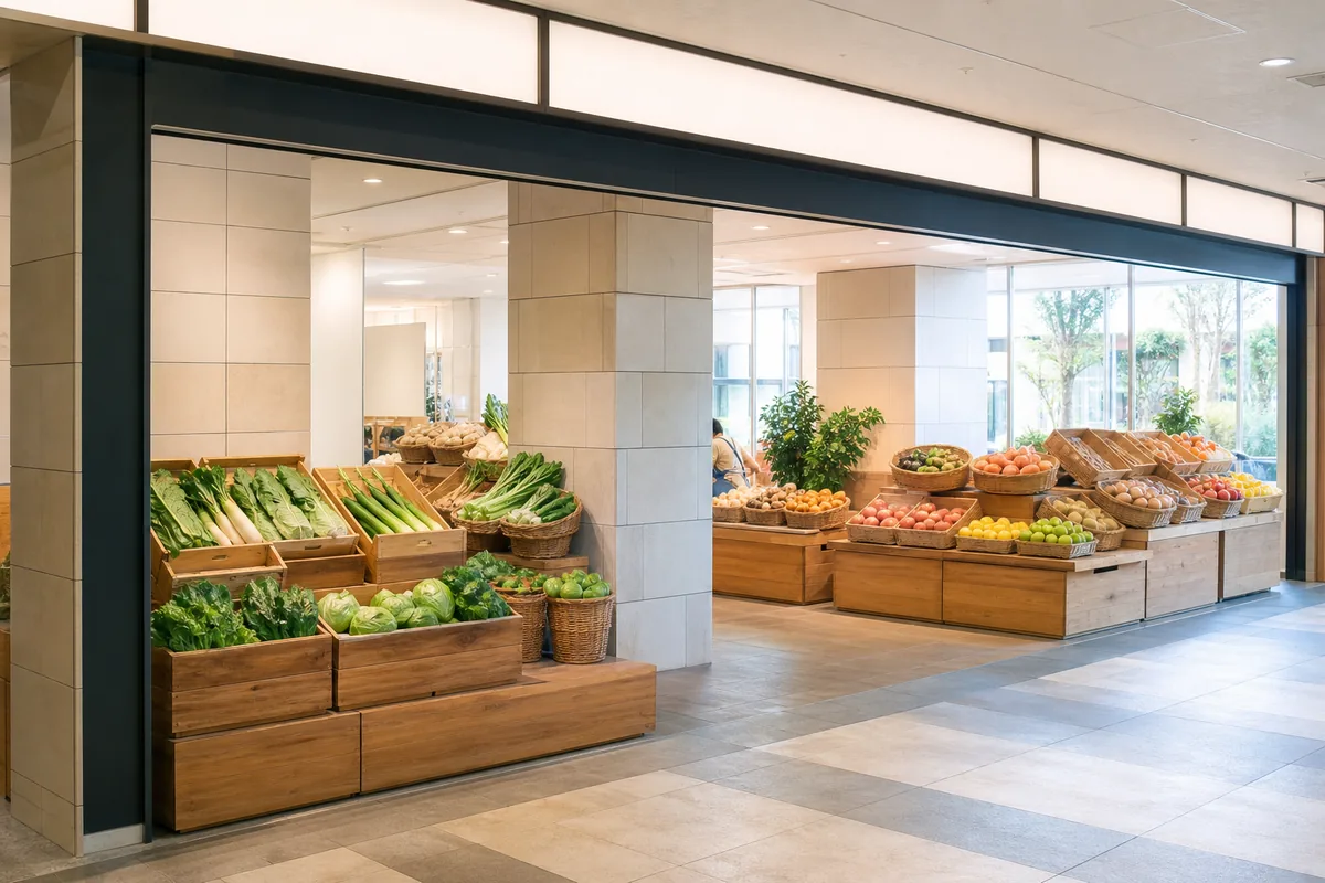 自然食品店の雰囲気を表したAI生成イメージ（ナチュラルハウス 船橋東武店の実写ではありません）