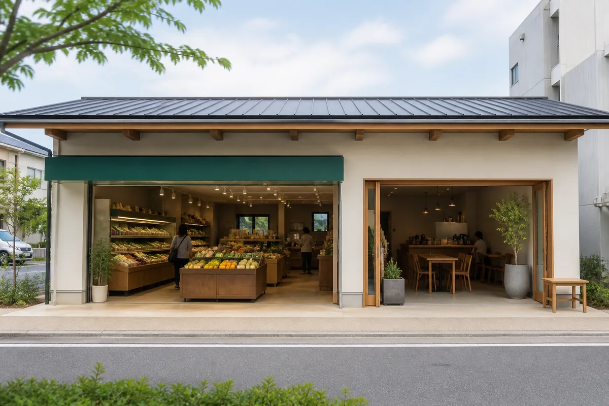 自然食品店の雰囲気を表したAI生成イメージ（自然食材店クス・クシュの実写ではありません）