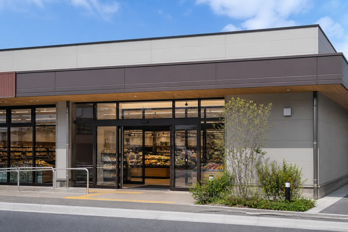 スーパーの雰囲気を表したAI生成イメージ（ビオセボン 中目黒店の実写ではありません）