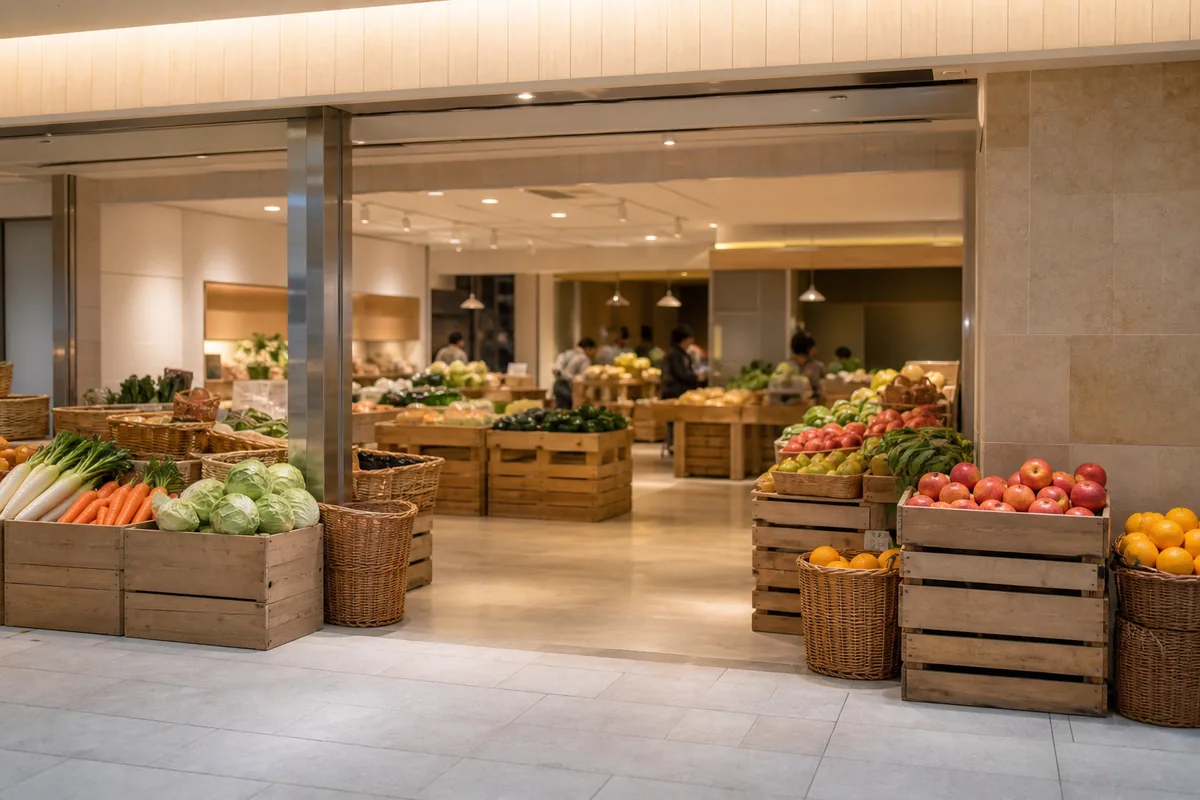 自然食品店の雰囲気を表したAI生成イメージ（こだわりや 東戸塚店の実写ではありません）