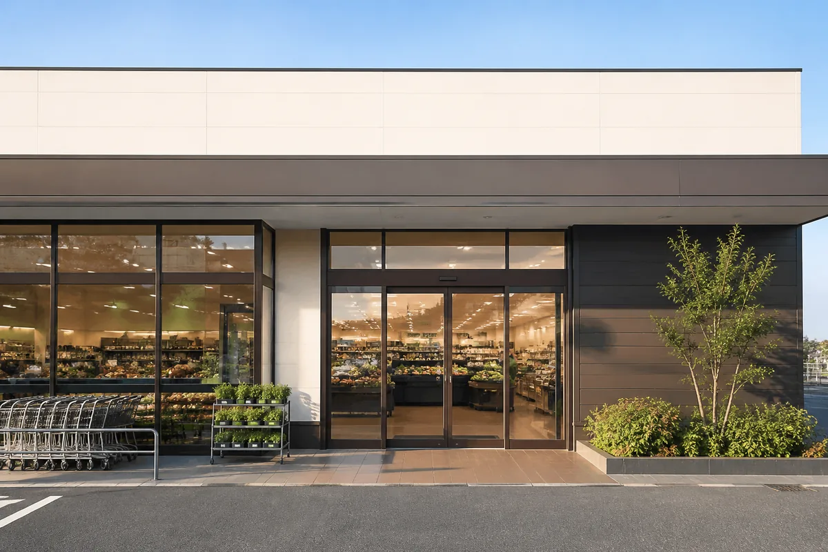 スーパーの雰囲気を表したAI生成イメージ（ビオセボン 武蔵小杉店の実写ではありません）