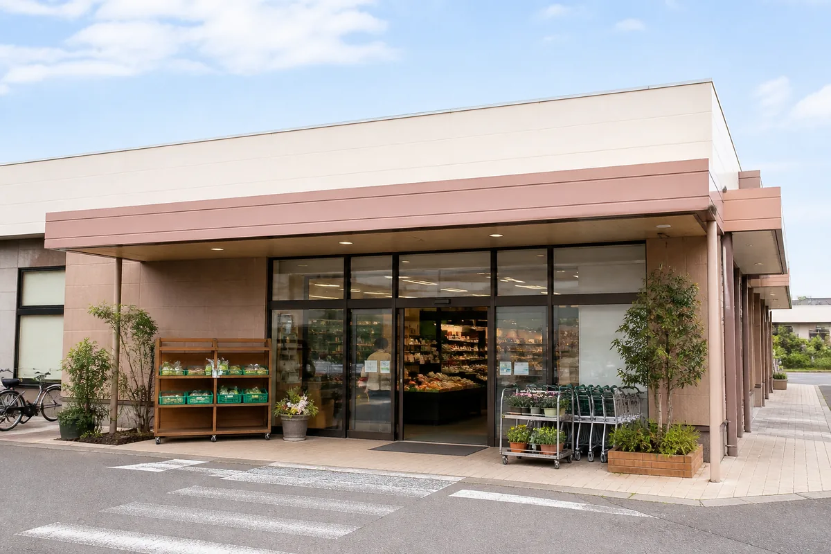 スーパーの雰囲気を表したAI生成イメージ（ビオセボン 自由が丘店の実写ではありません）