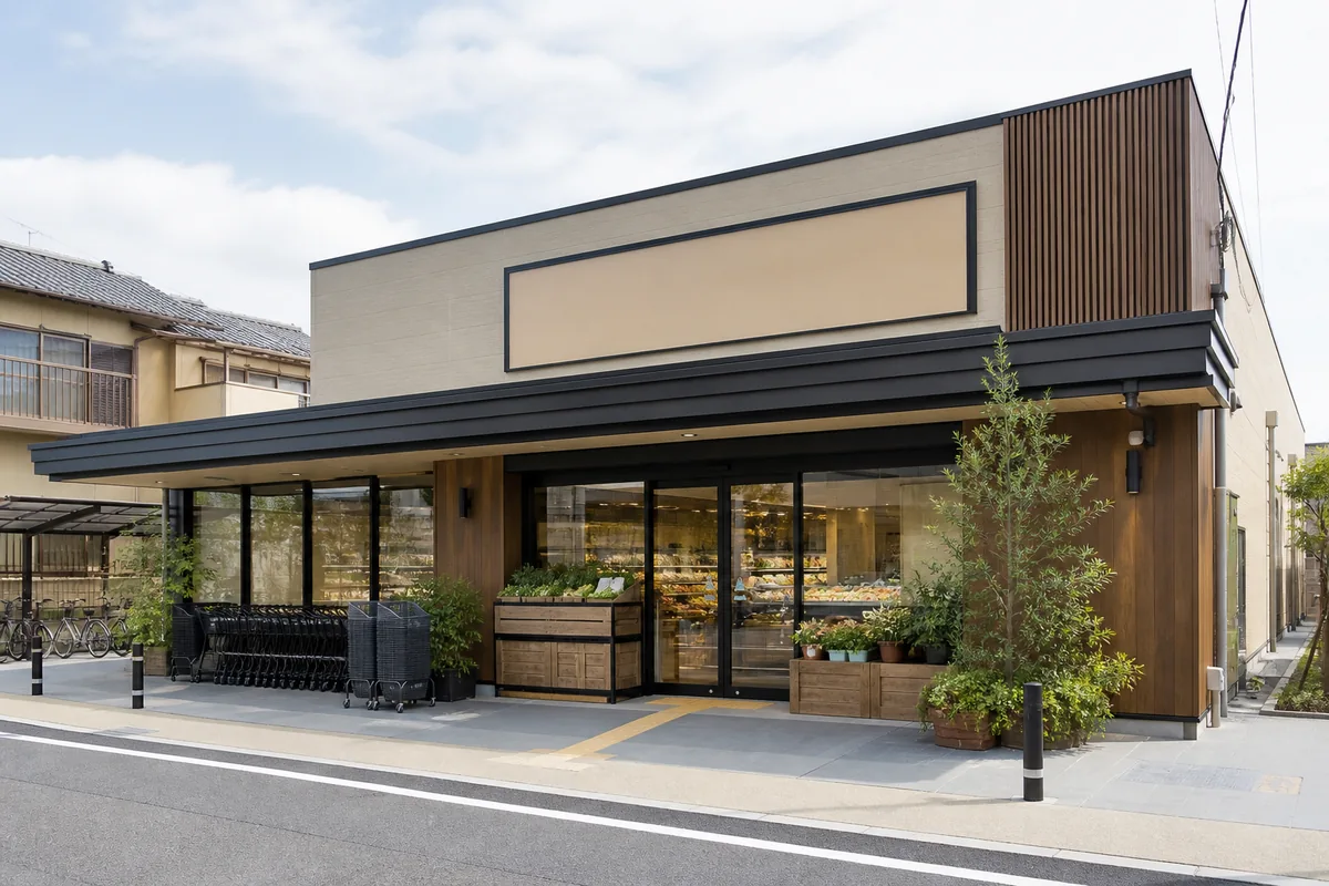 スーパーの雰囲気を表したAI生成イメージ（ビオラル さいたま新都心店の実写ではありません）