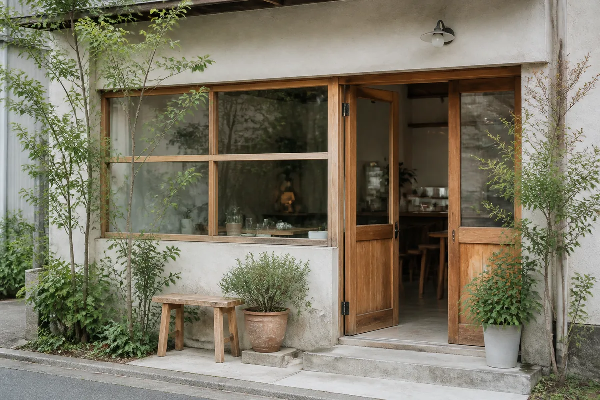 レストラン・カフェの雰囲気を表したAI生成イメージ（オーガニックレストラン sizenの実写ではありません）