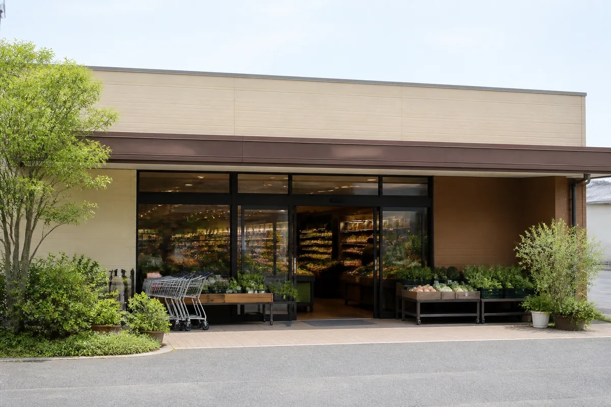 スーパーの雰囲気を表したAI生成イメージ（旬楽膳 一宮・八幡店の実写ではありません）