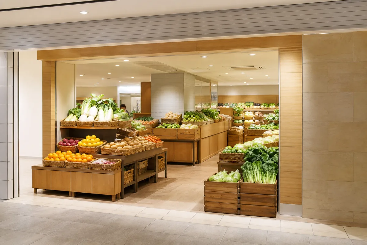 自然食品店の雰囲気を表したAI生成イメージ（自然食品F&F ジョイナステラス二俣川店の実写ではありません）