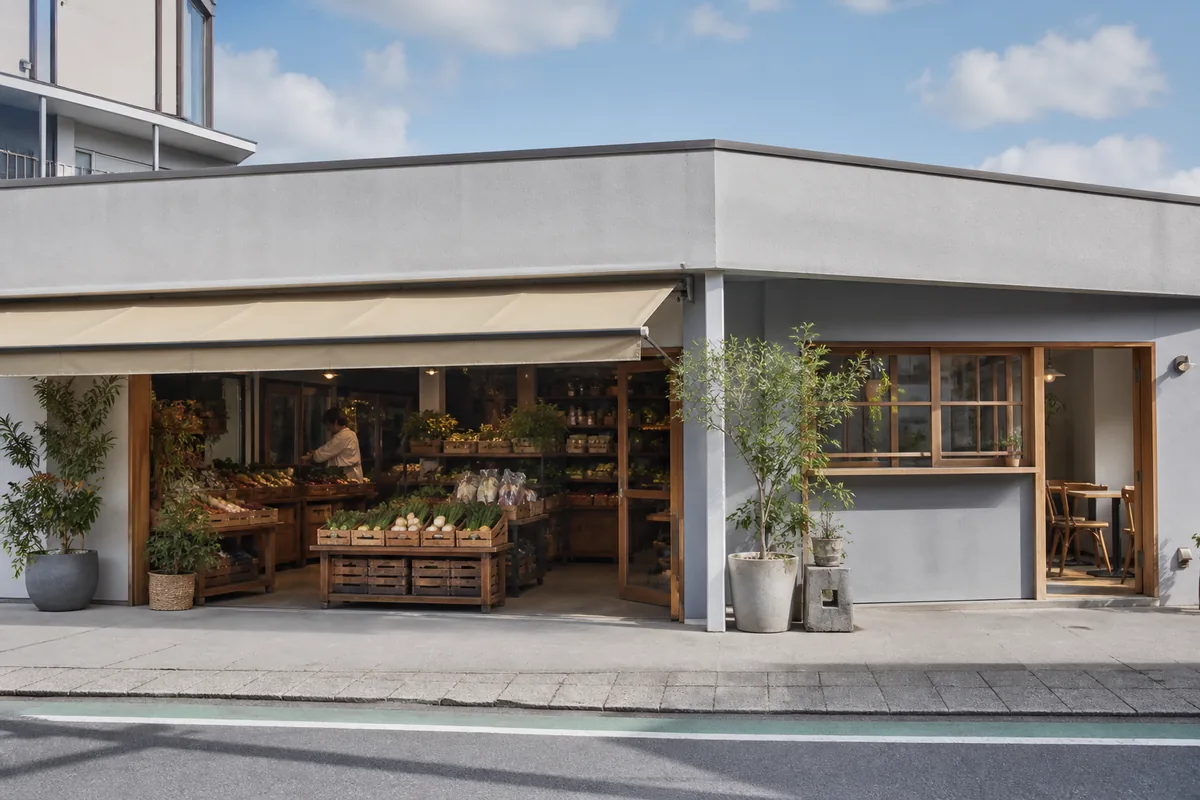 自然食品店の雰囲気を表したAI生成イメージ（量り売りとまちの台所 野のの実写ではありません）