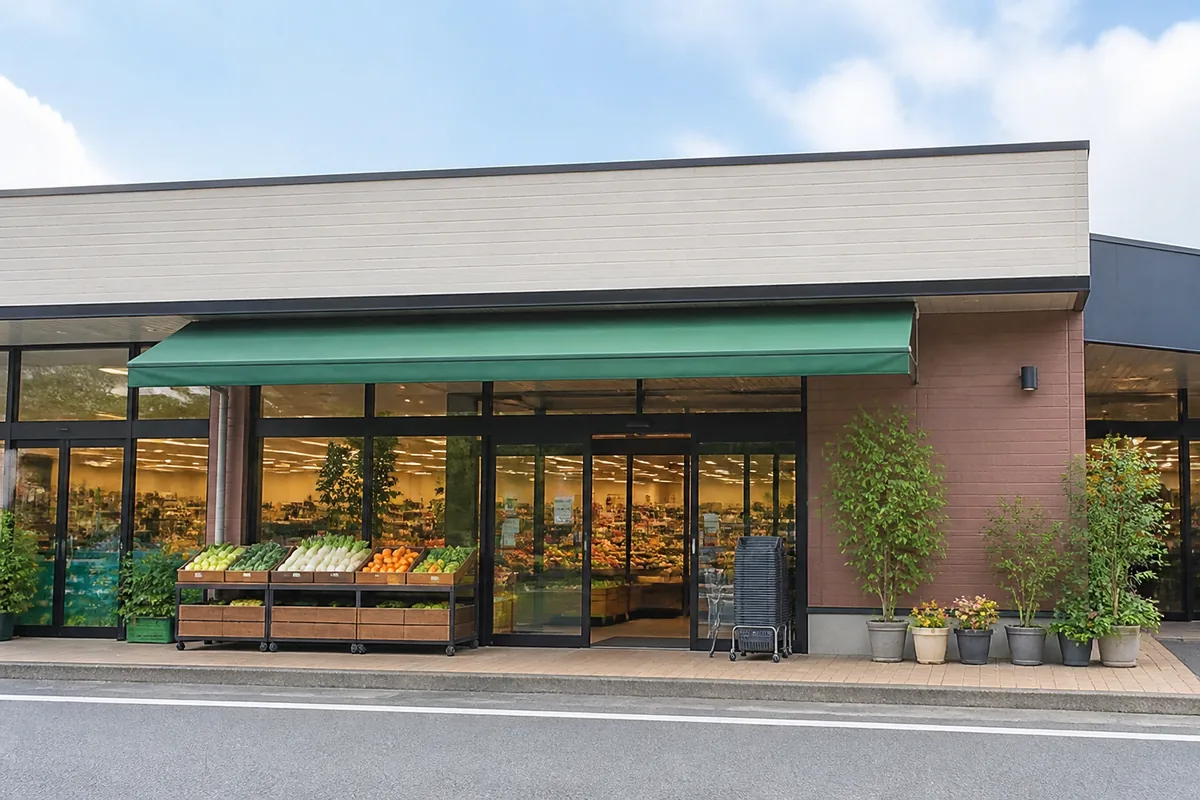スーパーの雰囲気を表したAI生成イメージ（旬楽膳 石川橋店の実写ではありません）